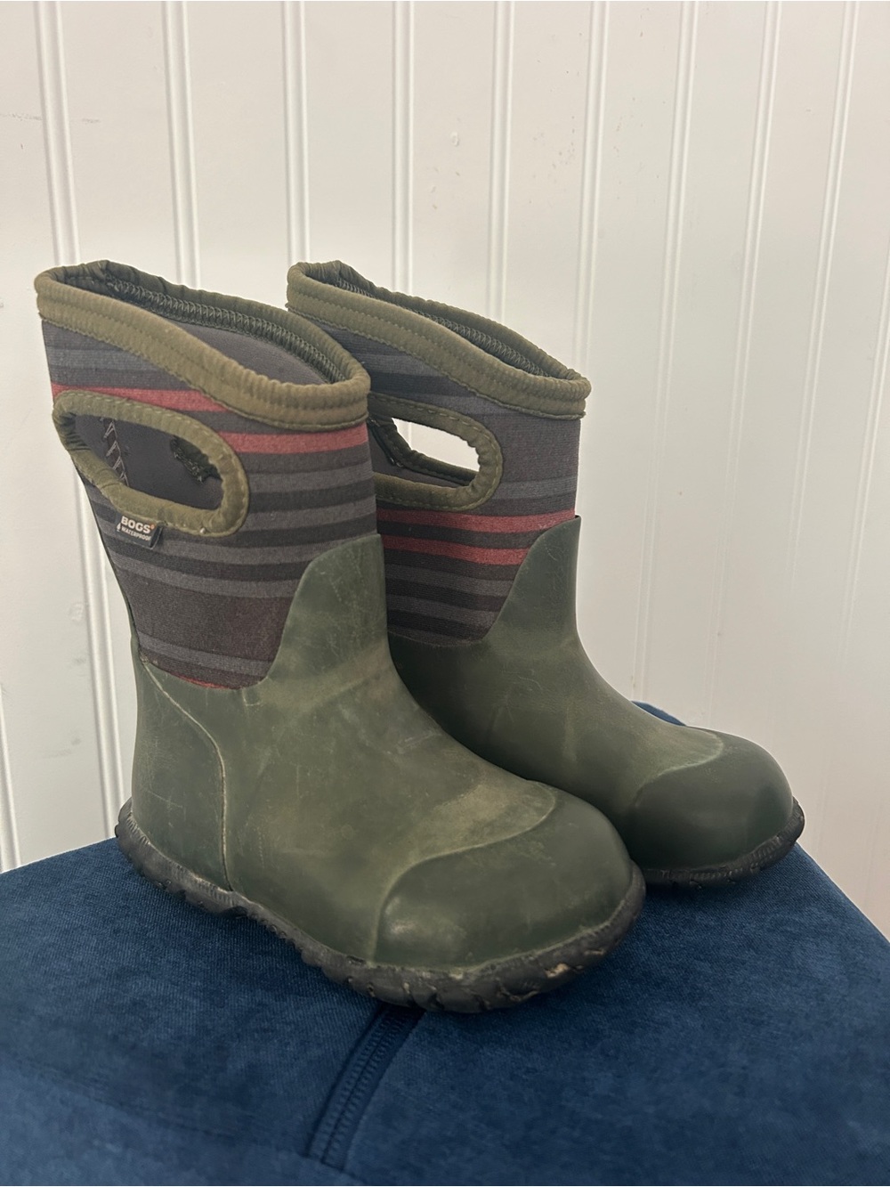 Bogs Kids' Green and Black Rain Boots